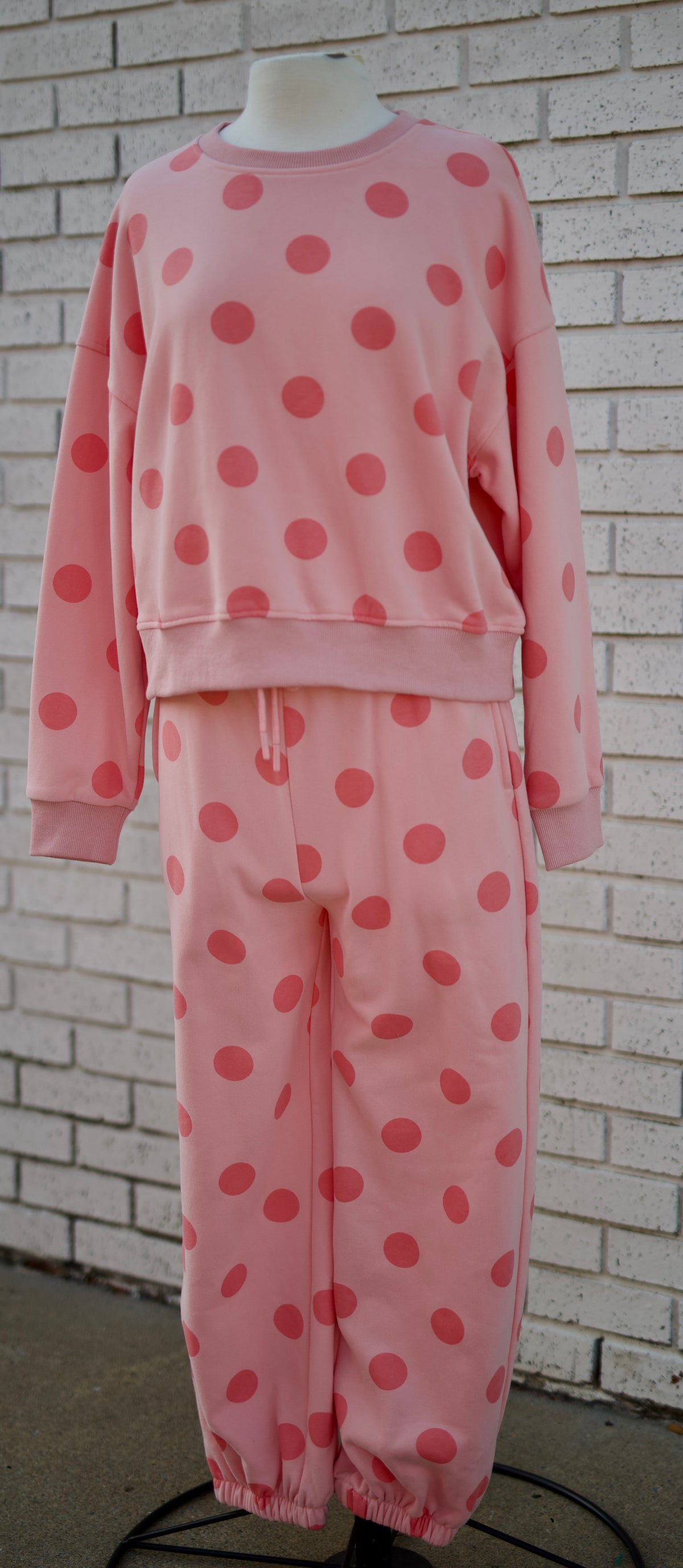 POLKA DOT CREW NECK 2PC SWEAT SET