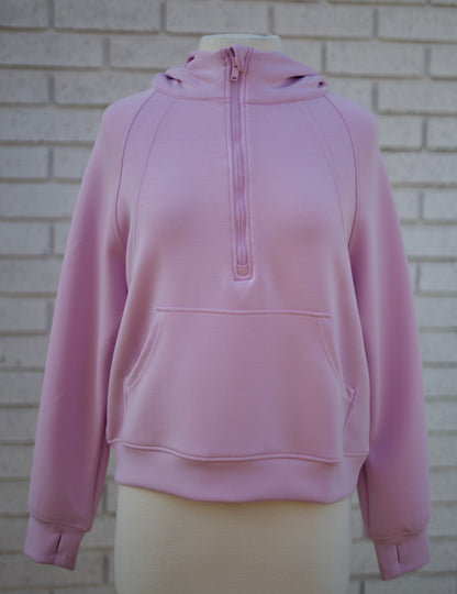 SCUBA QUARTER ZIP HOODIE JACKET - BLOSSOM