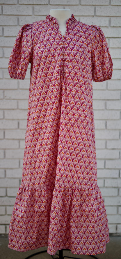 PINK FLORAL MIDI DRESS