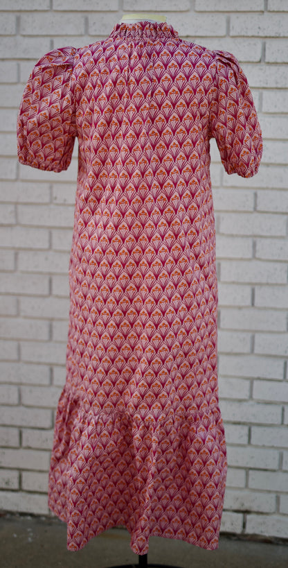 PINK FLORAL MIDI DRESS