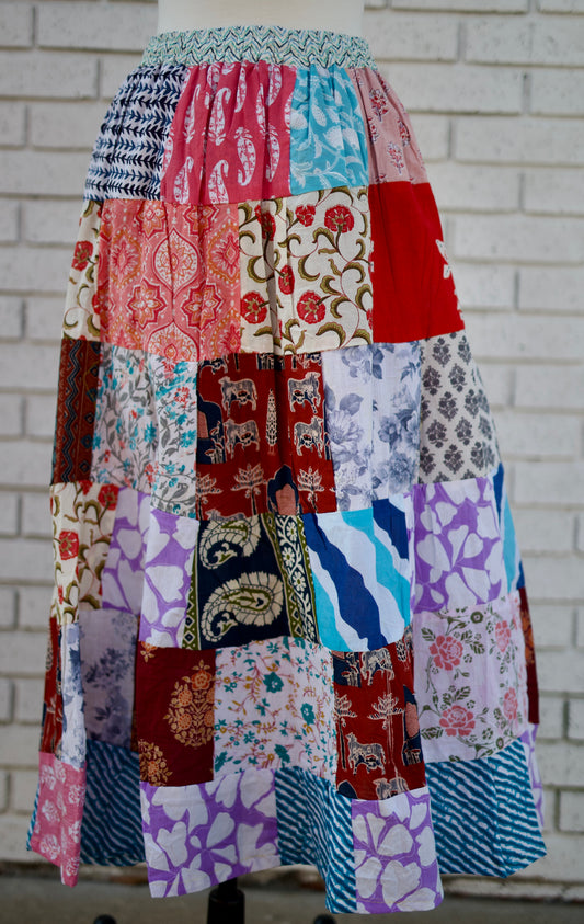 PATCHWORK MAXI SKIRT - OSFM