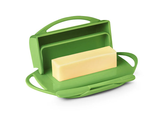 BUTTERIE FLIP BUTTER DISH W/SPREADER - GREEN