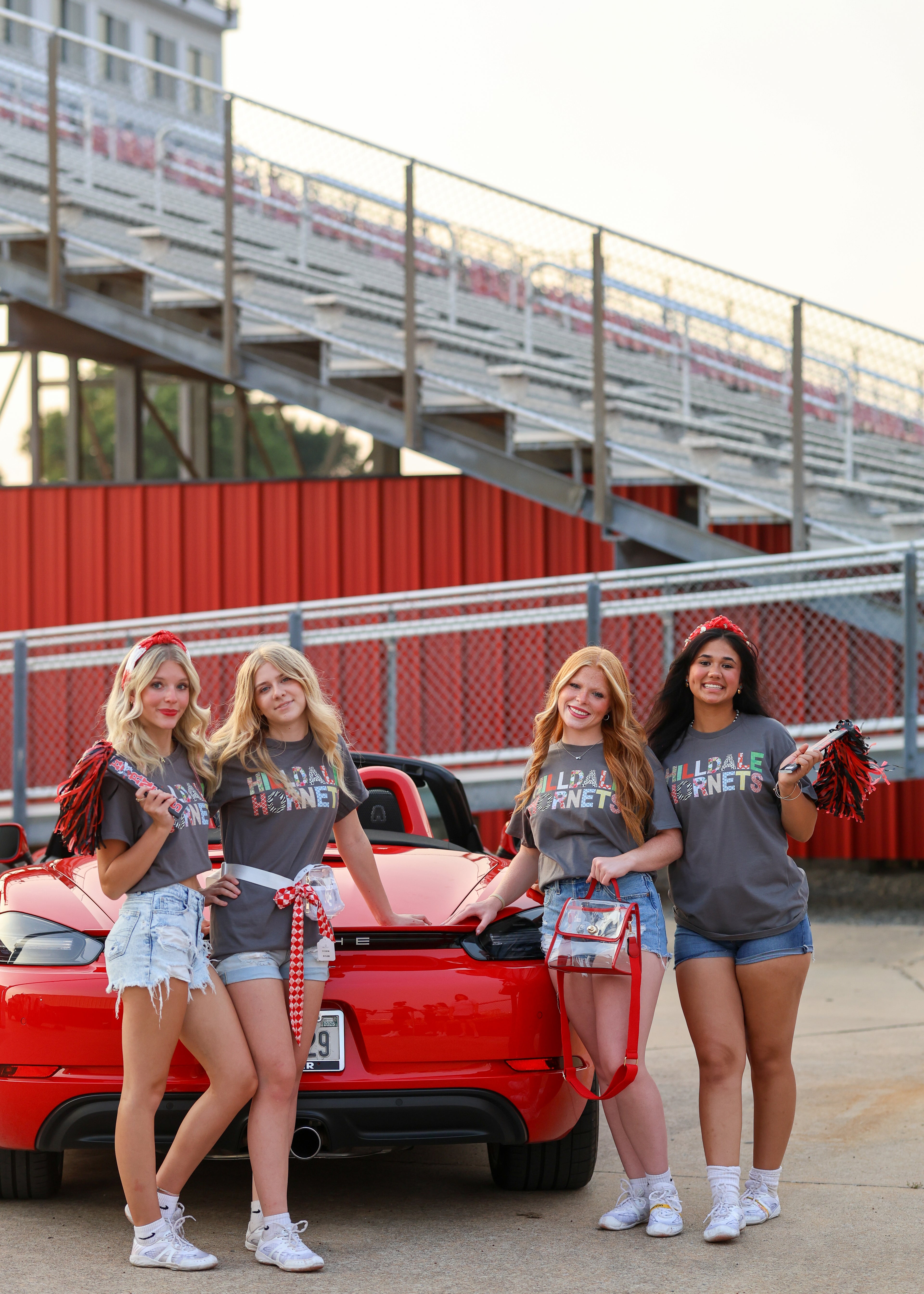 Hilldale Hornets Quilted Pattern Letters Tee