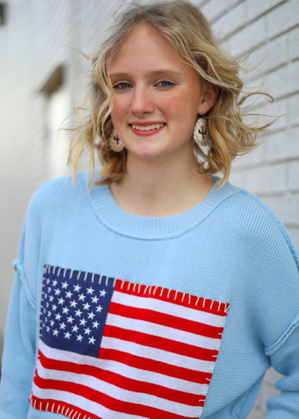 SIMPLY SOUTHERN USA FLAG SWEATER