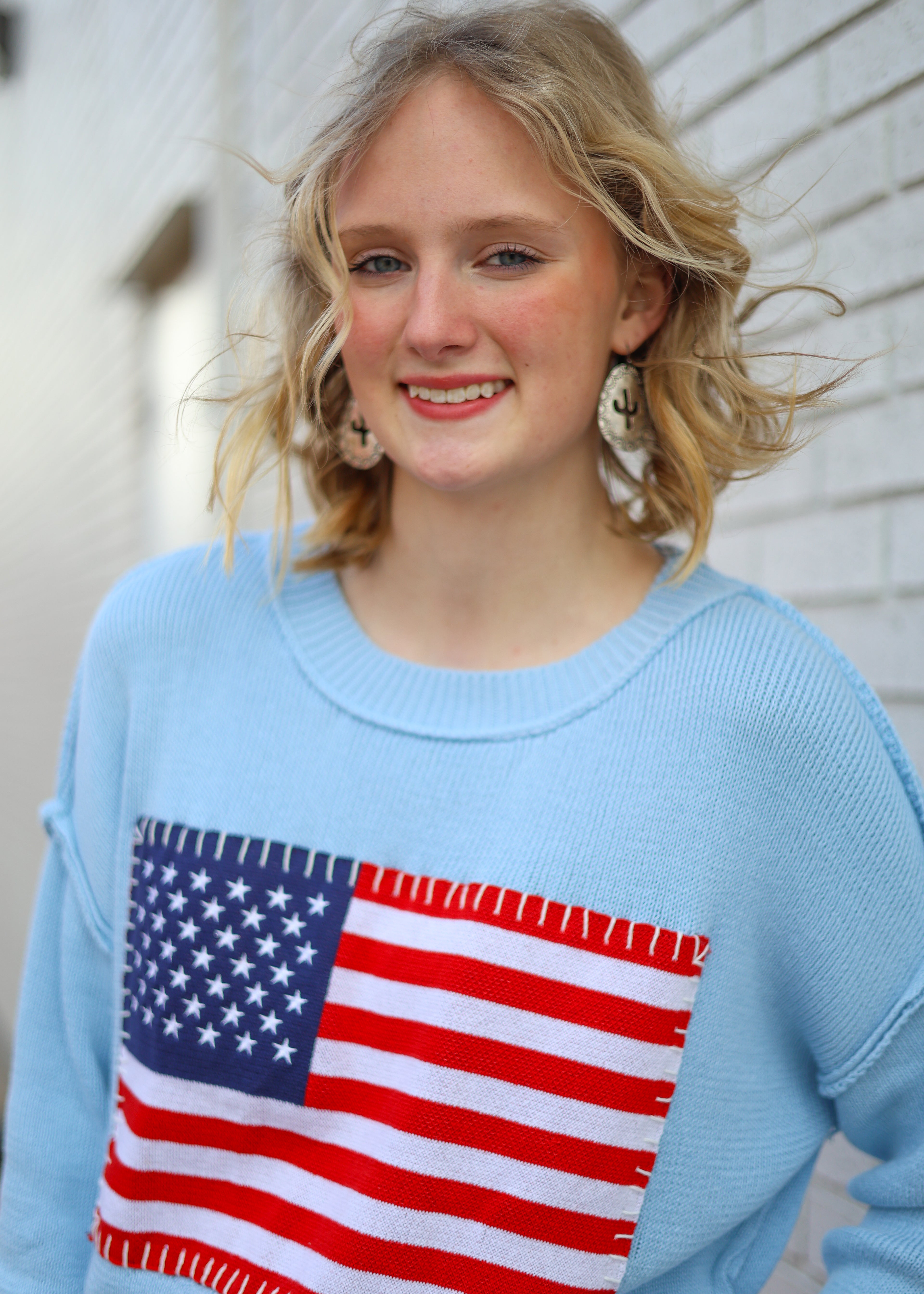 SIMPLY SOUTHERN USA FLAG SWEATER