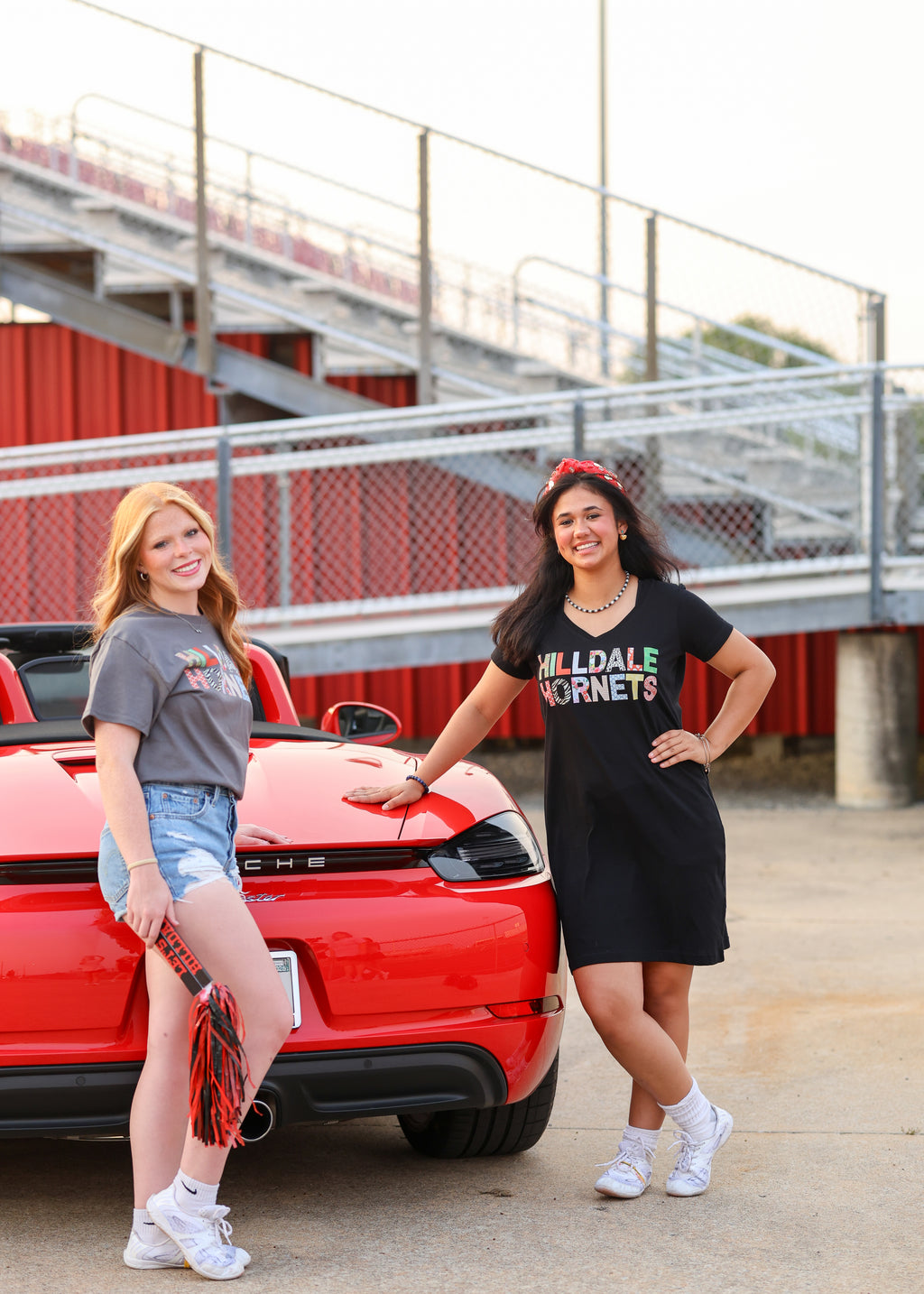 Hilldale Hornets Quilted Pattern Letters T-shirt Dress