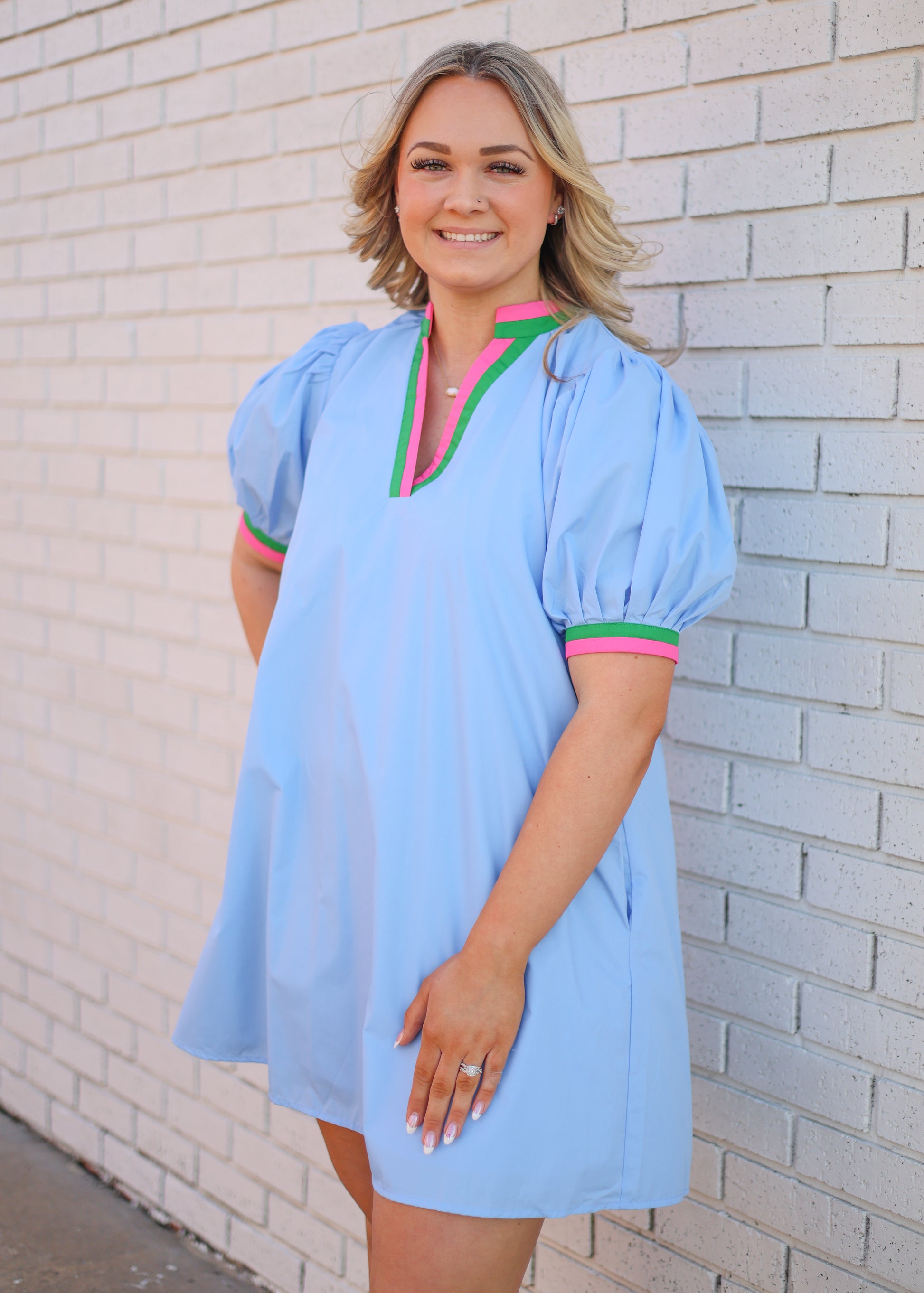 pink and green dress uniform Old Is New Again: Modernized 'Pinks Greens' Could Debut Soon This uniform has been redesigned to be used in everyday business environments in which your Blue uniform is too formal CHAMBRAY PUFF SLEEVE VNECK DRESS