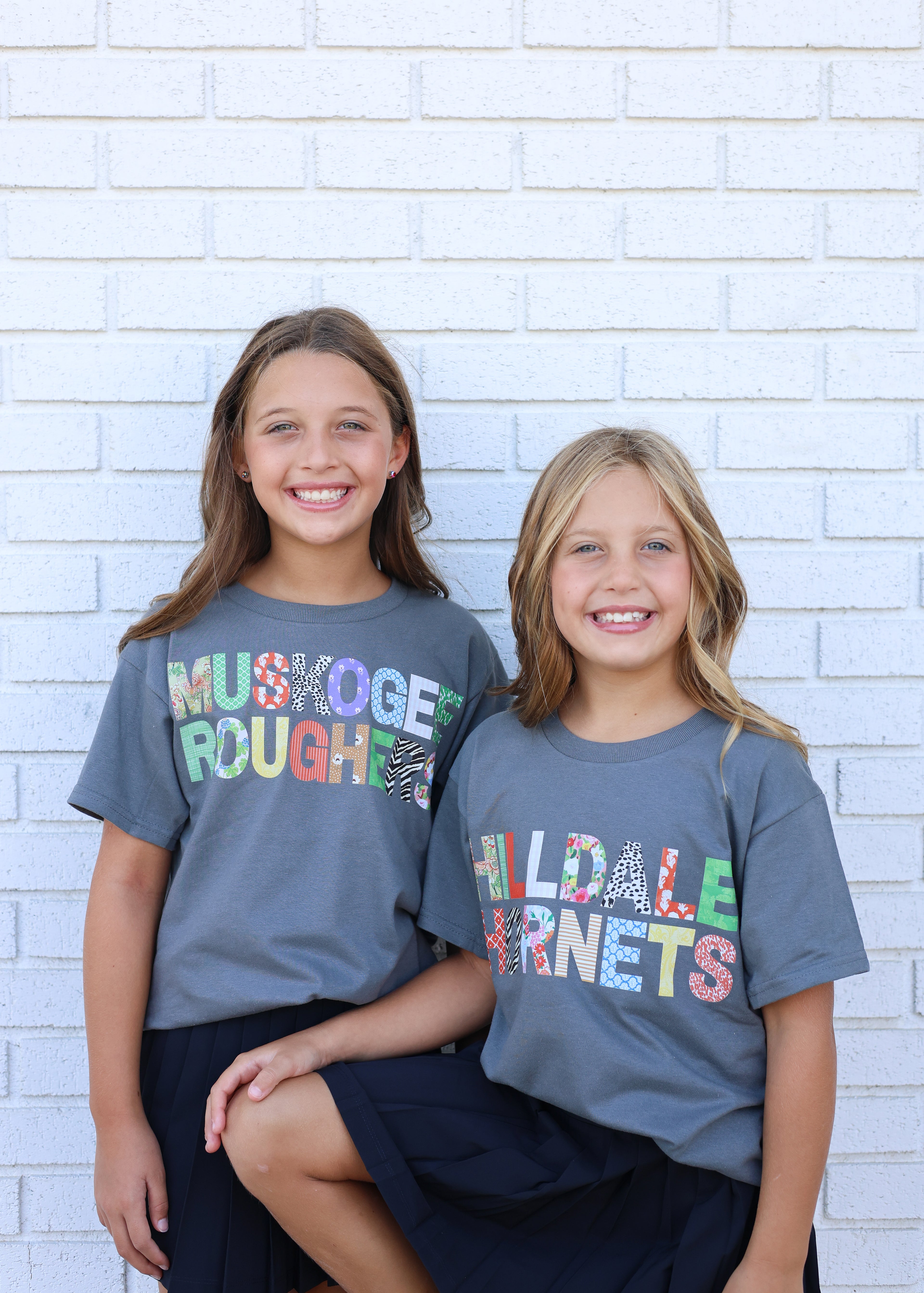 Muskogee Roughers Quilted Pattern Letters Tee