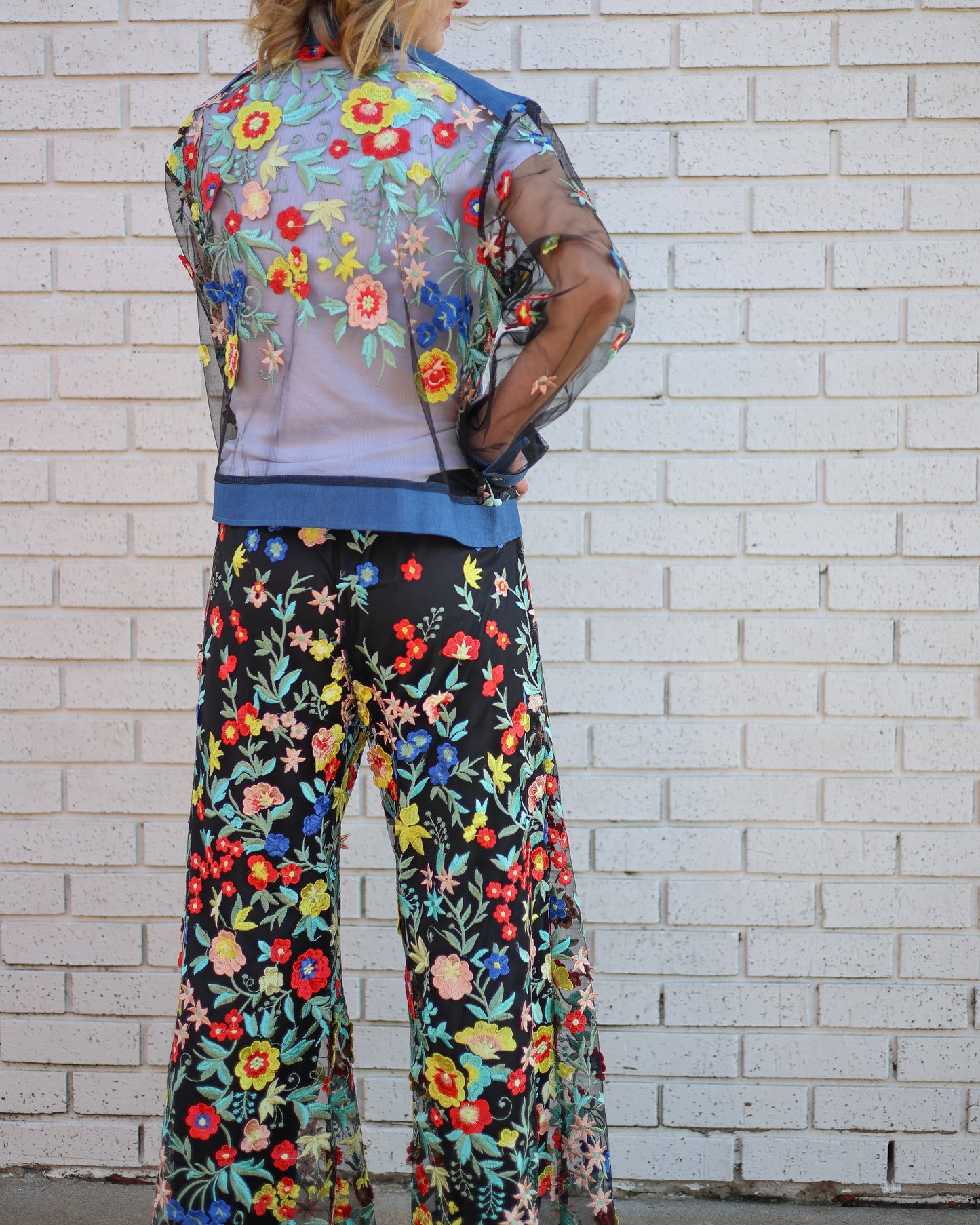 BLUE FLORAL BLISS 2PC JACKET & PANT SET