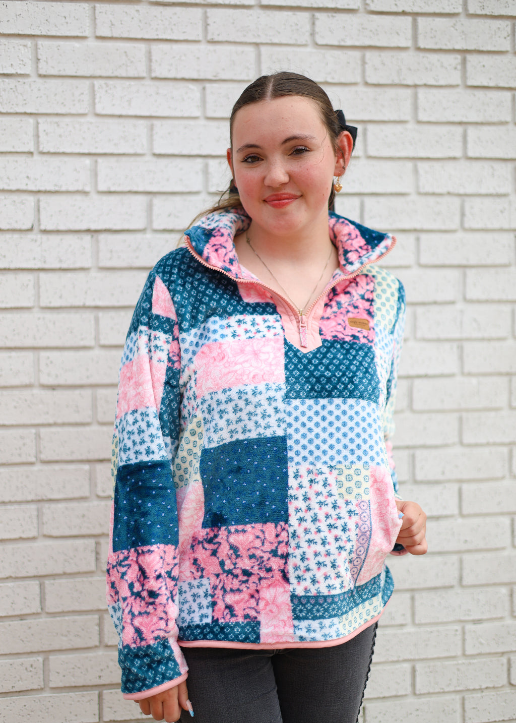 FLEECE PULLOVER - QUILTED PATTERN