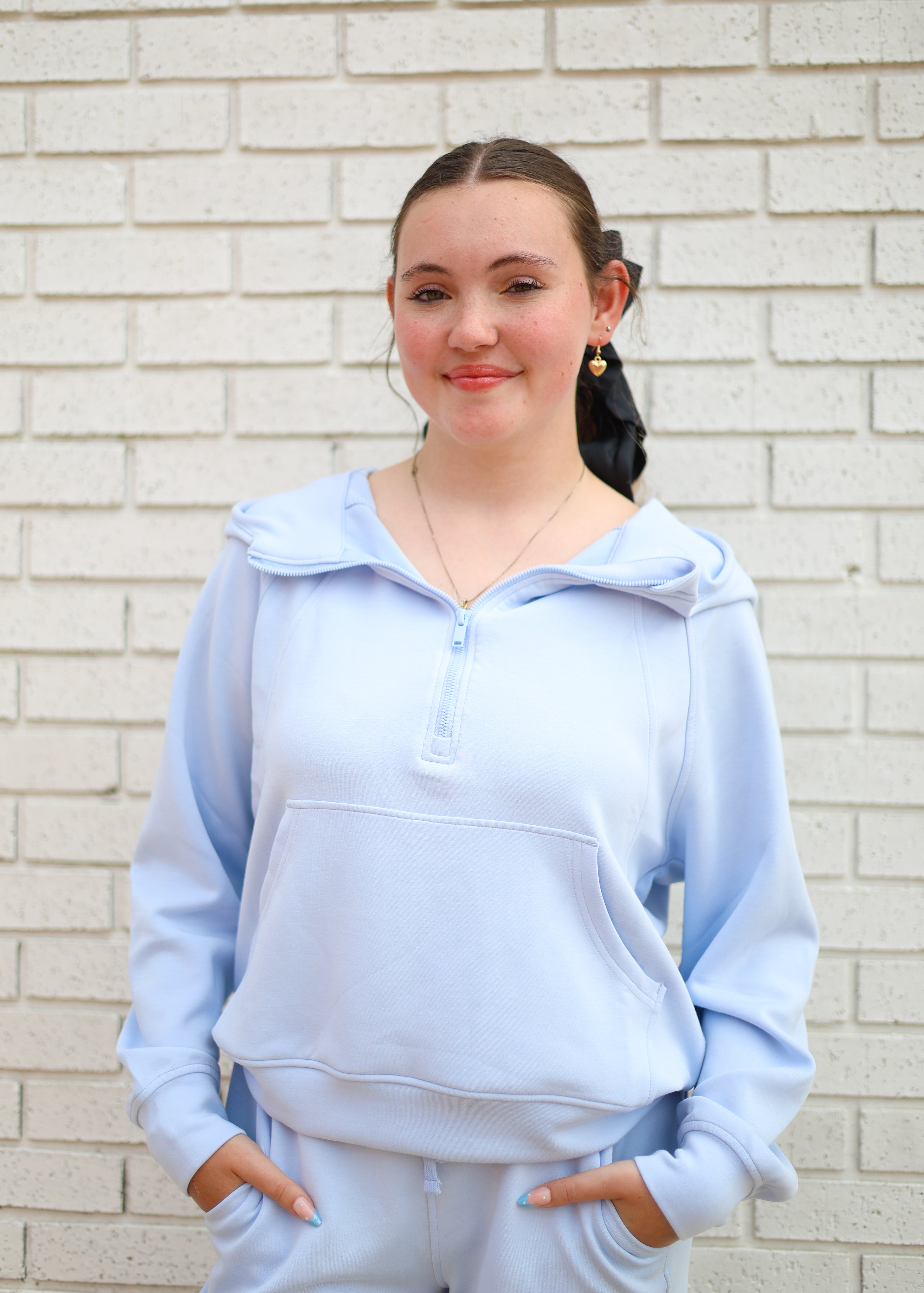 SCUBA QUARTER ZIP HOODIE JACKET - FROST