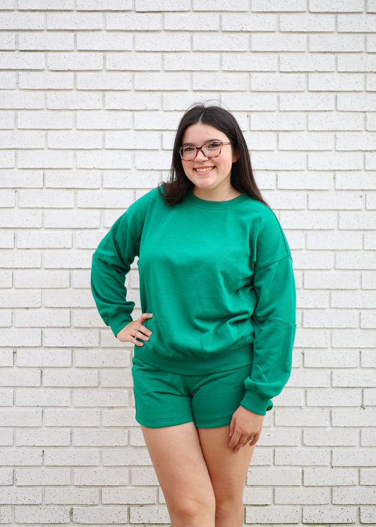 FRENCH TERRY BASIC SHORT - KELLY GREEN