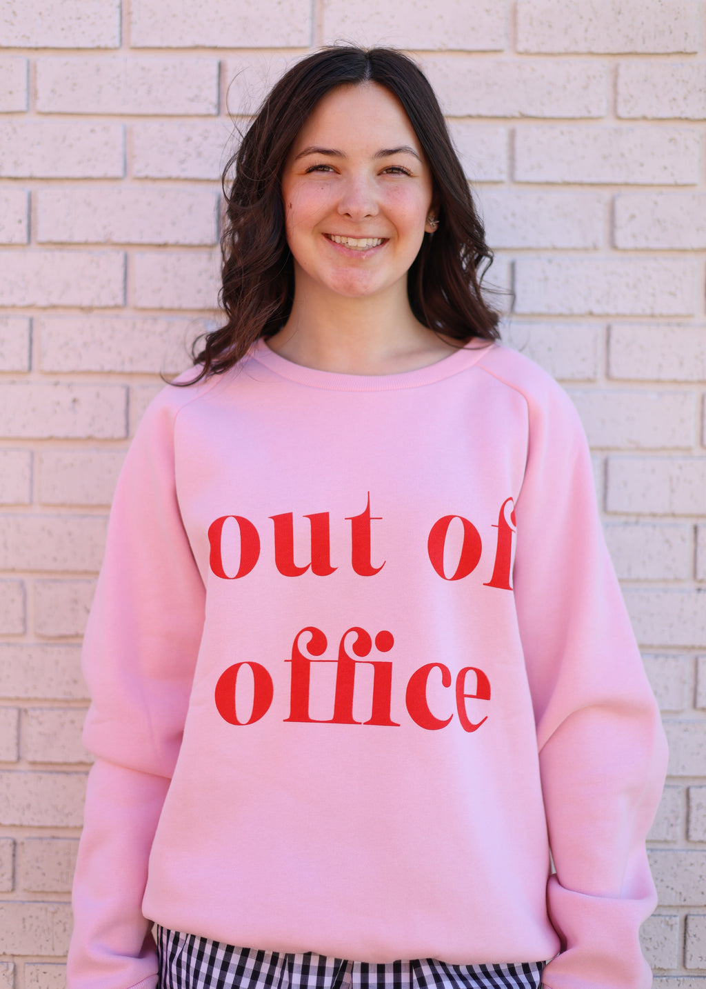 PINK OUT OF OFFICE SWEATSHIRT