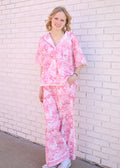 PINK PRINT 2PC PAJAMA PANT SET