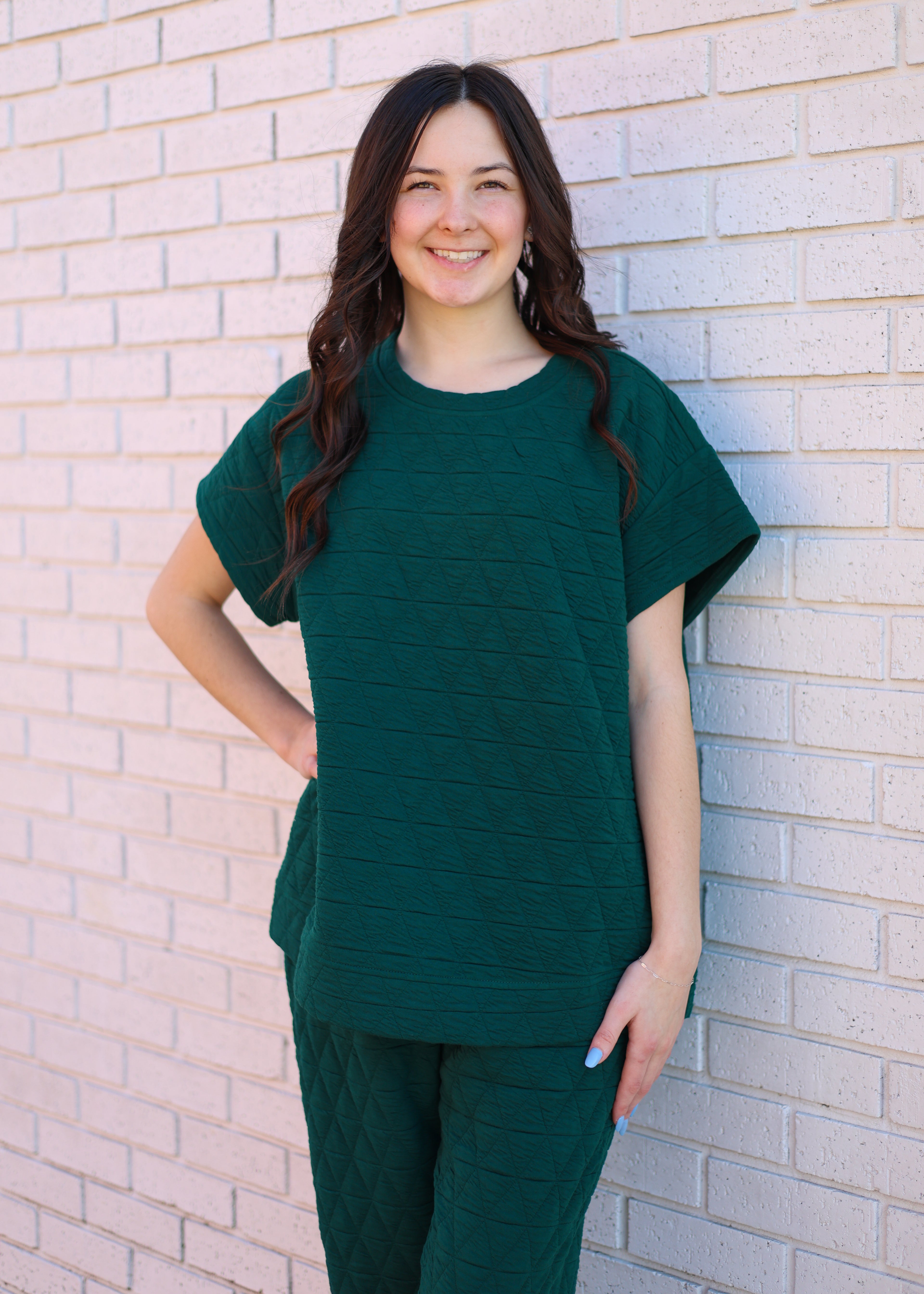 Forest Green Quilted Jogger Set