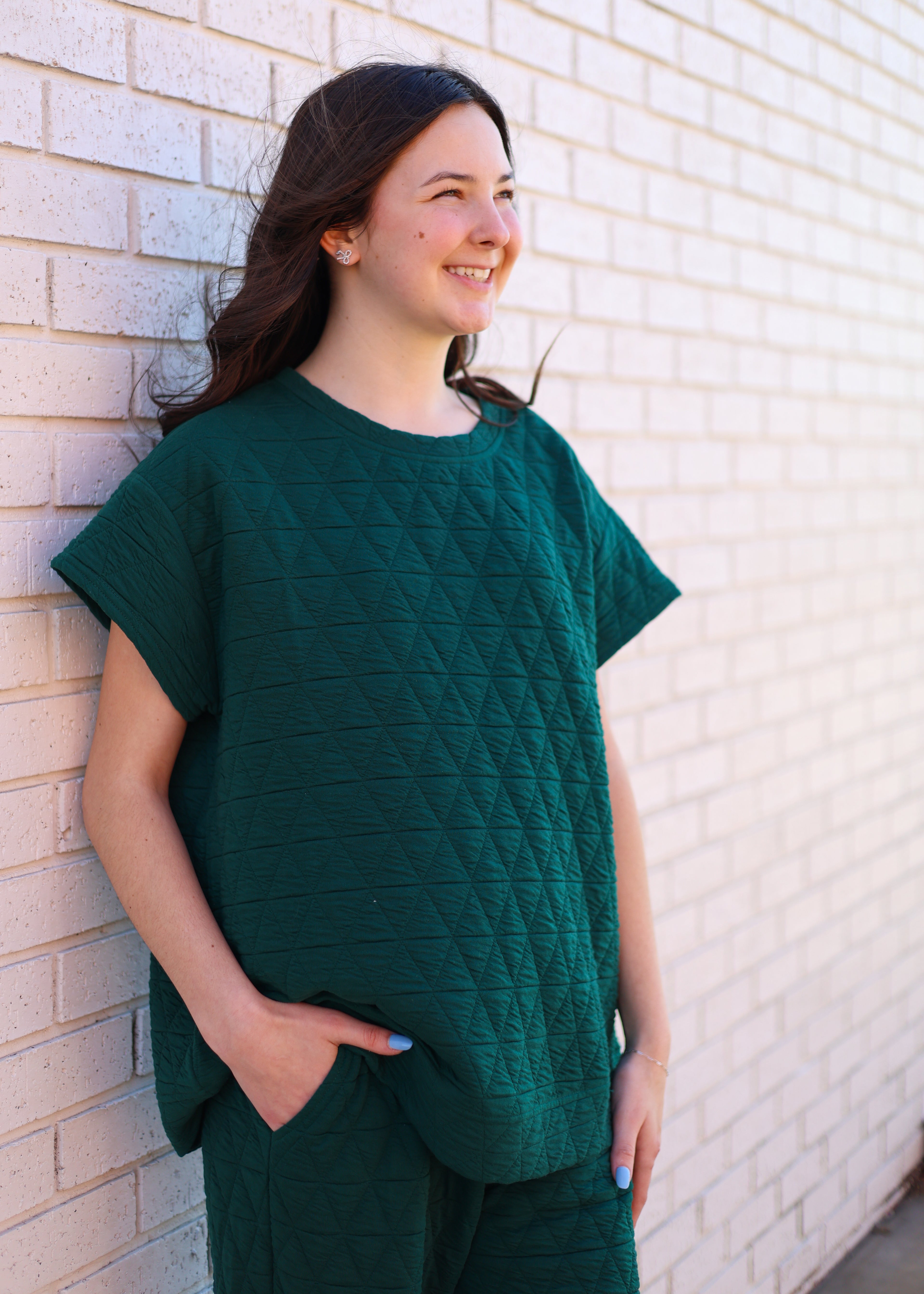 Forest Green Quilted Jogger Set