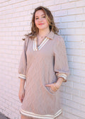 TAUPE TEXTURED DRESS