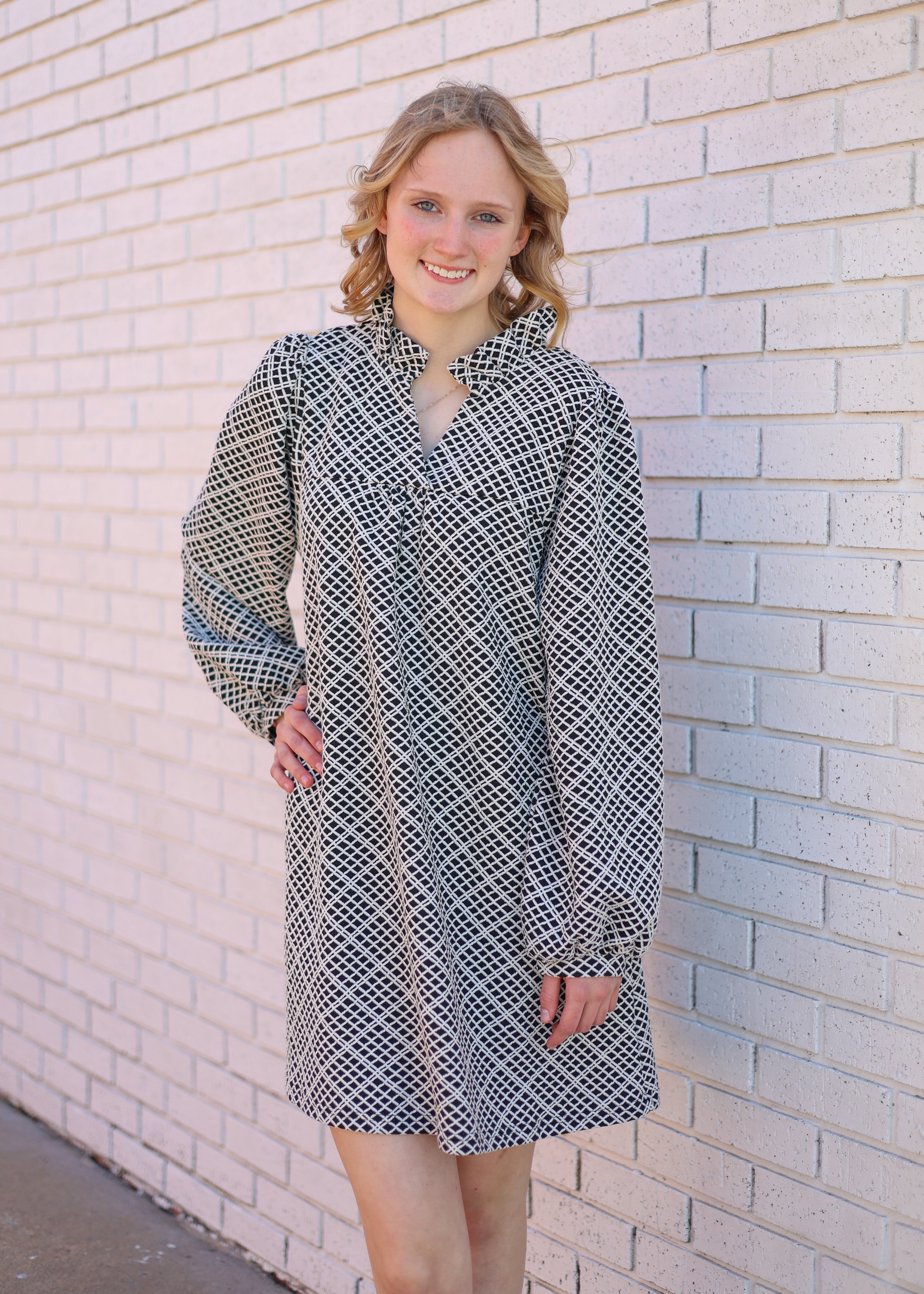 BLACK & WHITE PATTERN DRESS