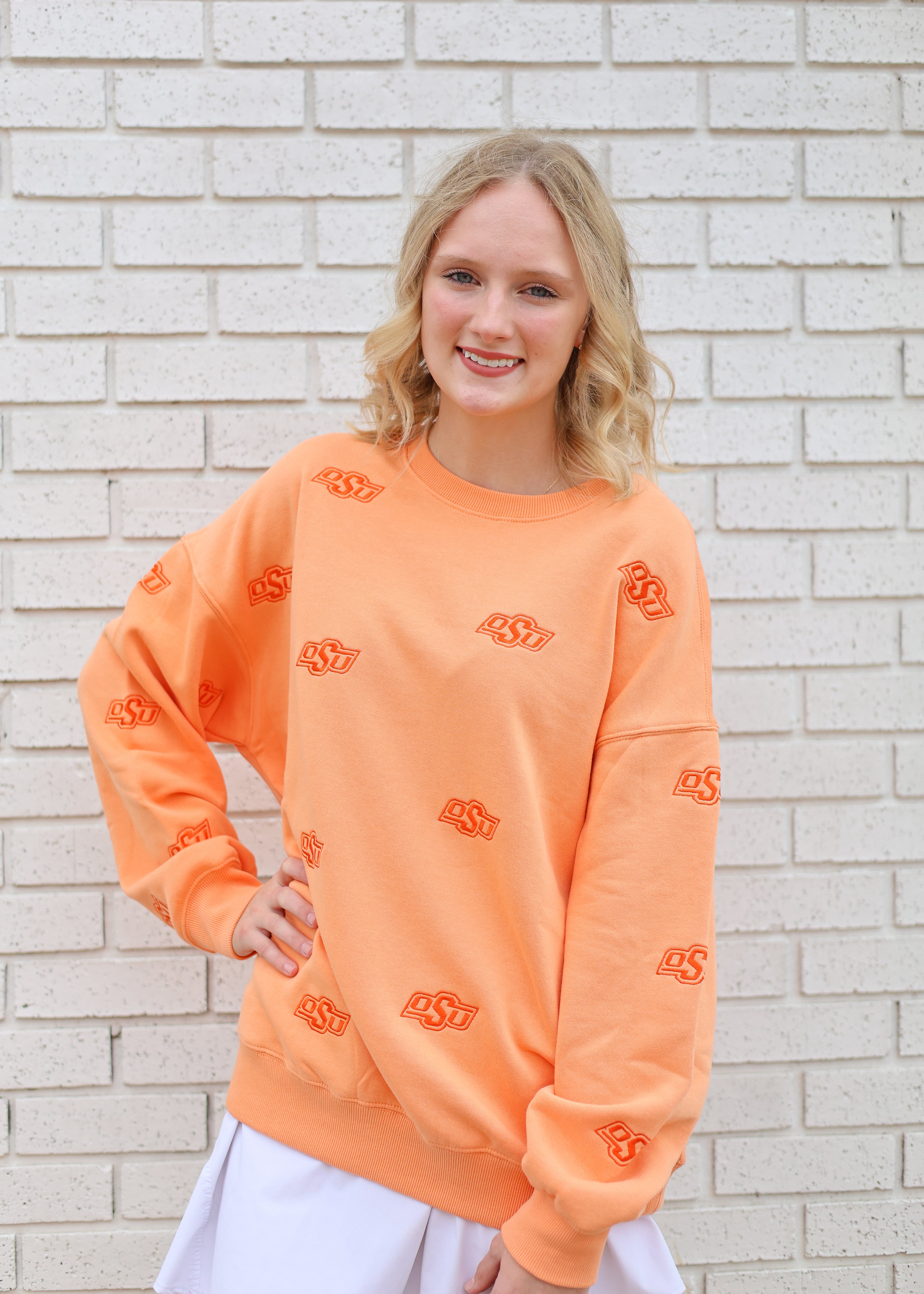 OK State Ritter Repeat Lantern Sleeve Crew
