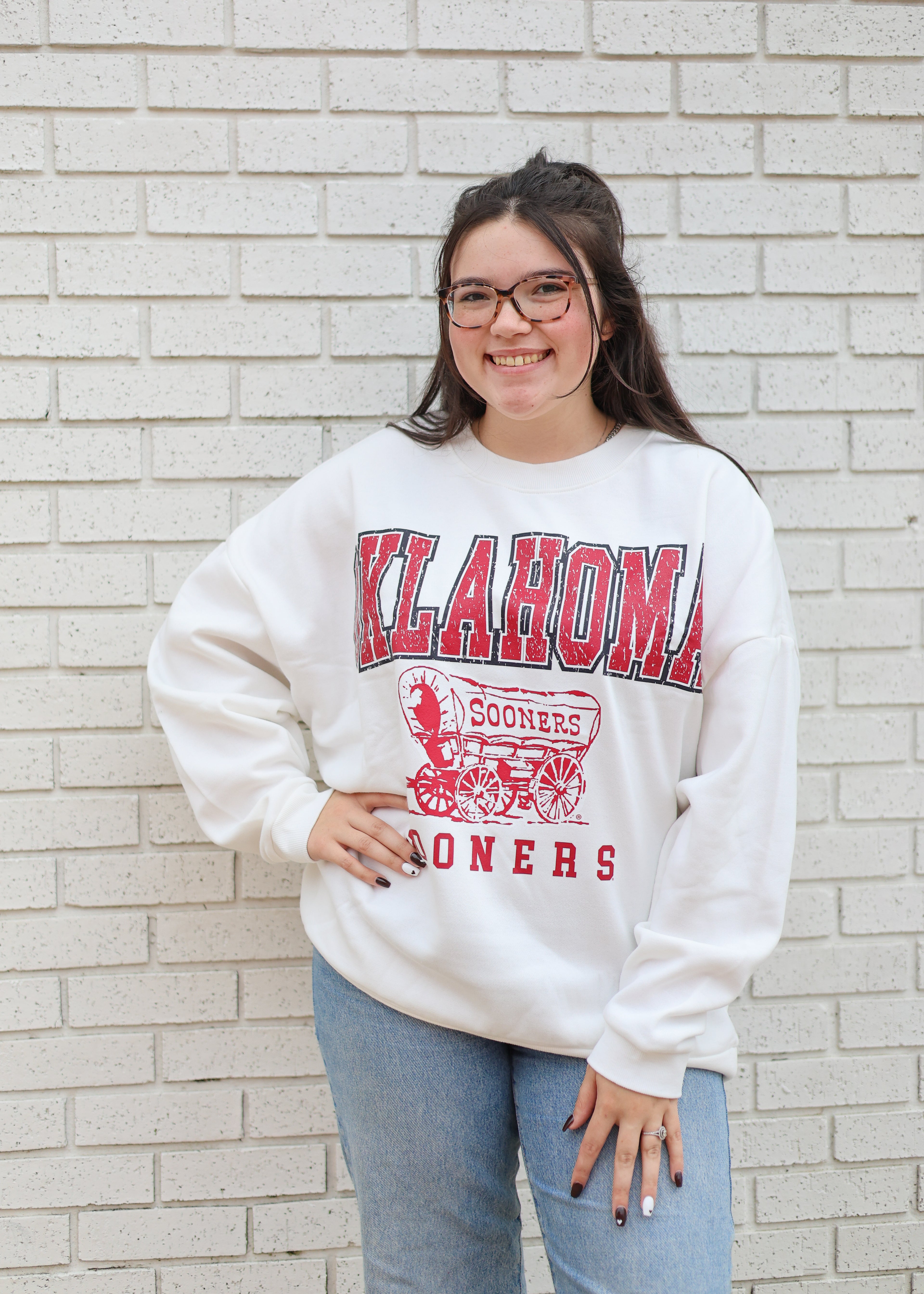 OKLAHOMA SOONERS WHITE SWEATSHIRT