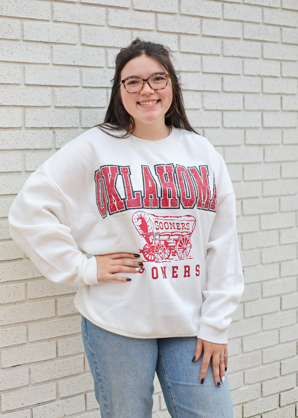 OKLAHOMA SOONERS WHITE SWEATSHIRT