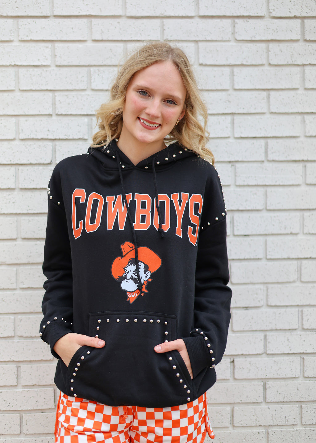 OKLA STATE COWBOYS STUDDED HOODIE