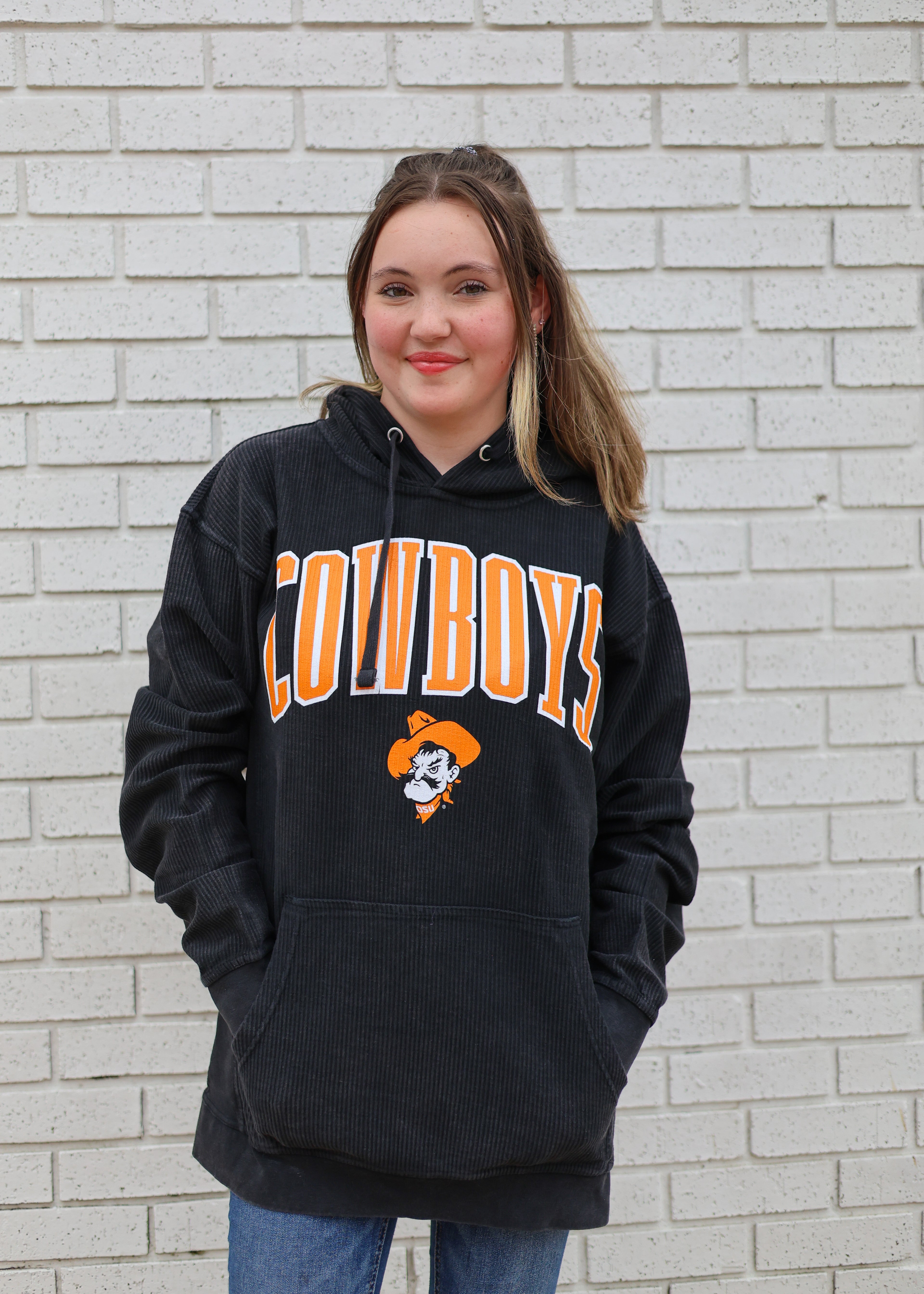 OSU Cowboys Black Ribbed Hoodie
