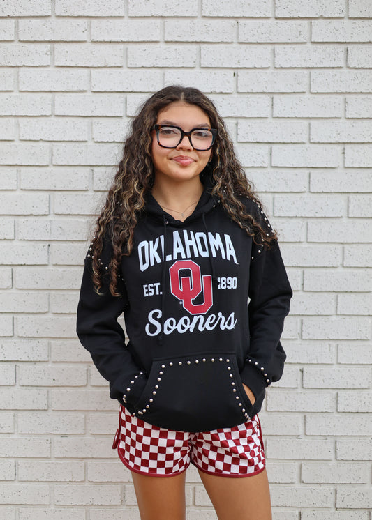 OKLA SOONERS STUDDED HOODIE