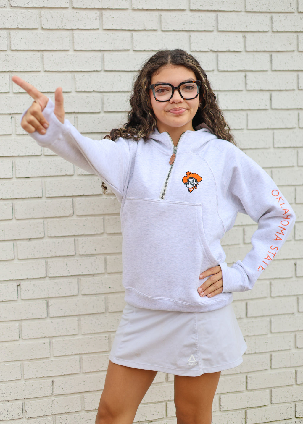 OSU EMBROIDERED 1/2 ZIP HOODIE WITH POCKET