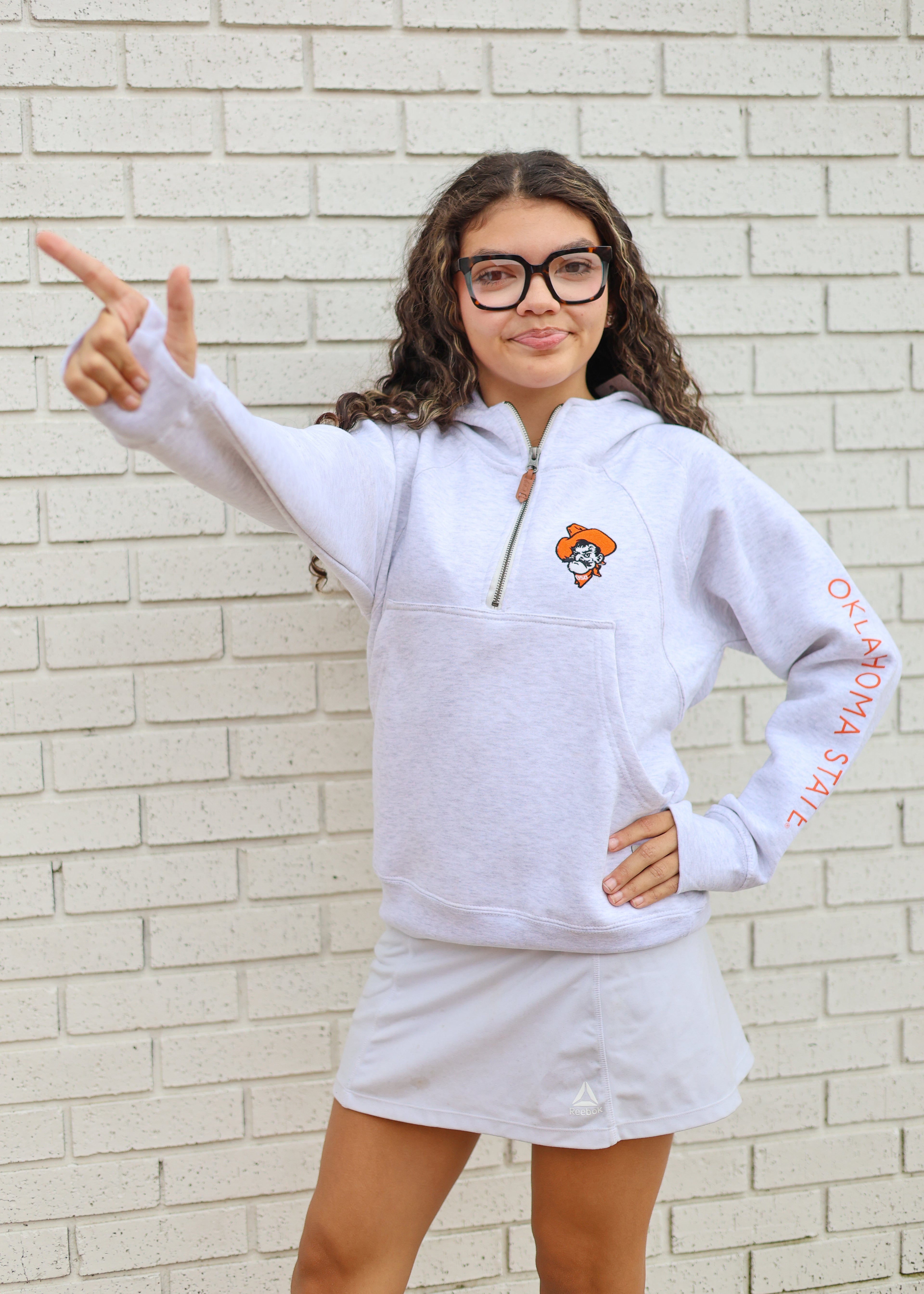 OSU EMBROIDERED 1/2 ZIP HOODIE WITH POCKET