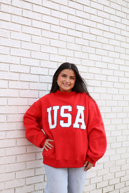 USA AND FLAG REVERSIBLE MOCK NECK SWEATSHIRT - Pharm Favorites by Economy Pharmacy