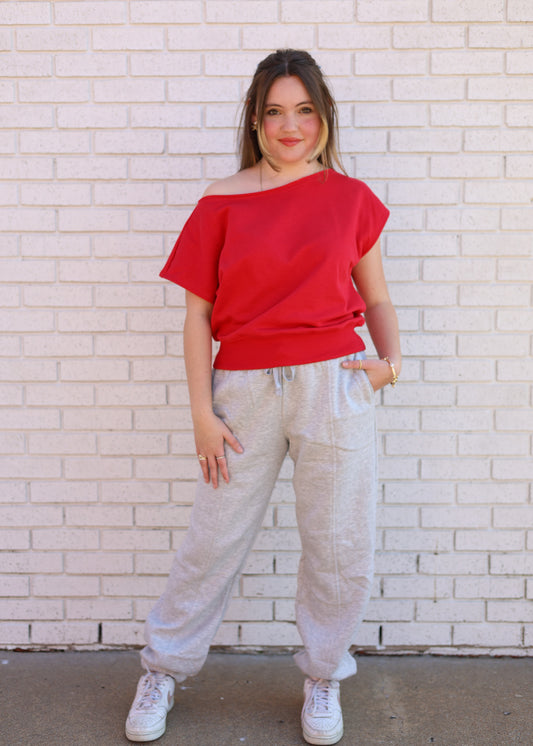 HEATHER GRAY FRENCH TERRY FLEECE JOGGER SWEATPANTS