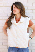 QUILTED VEST - BONE