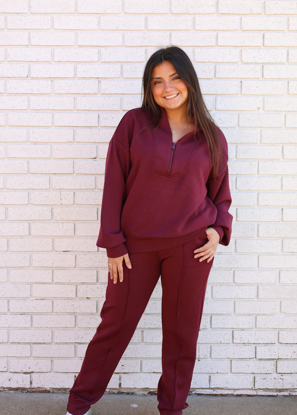 SCUBA LUXE V-NECK JACKET - WINE