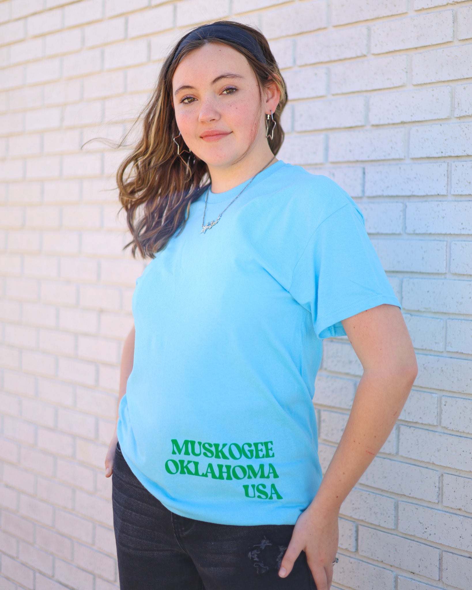 OKIE FROM MUSKOGEE TEE - SKY BLUE