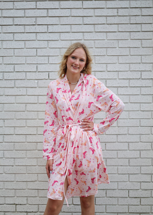 ROBE - COWBOY BOOT PINK