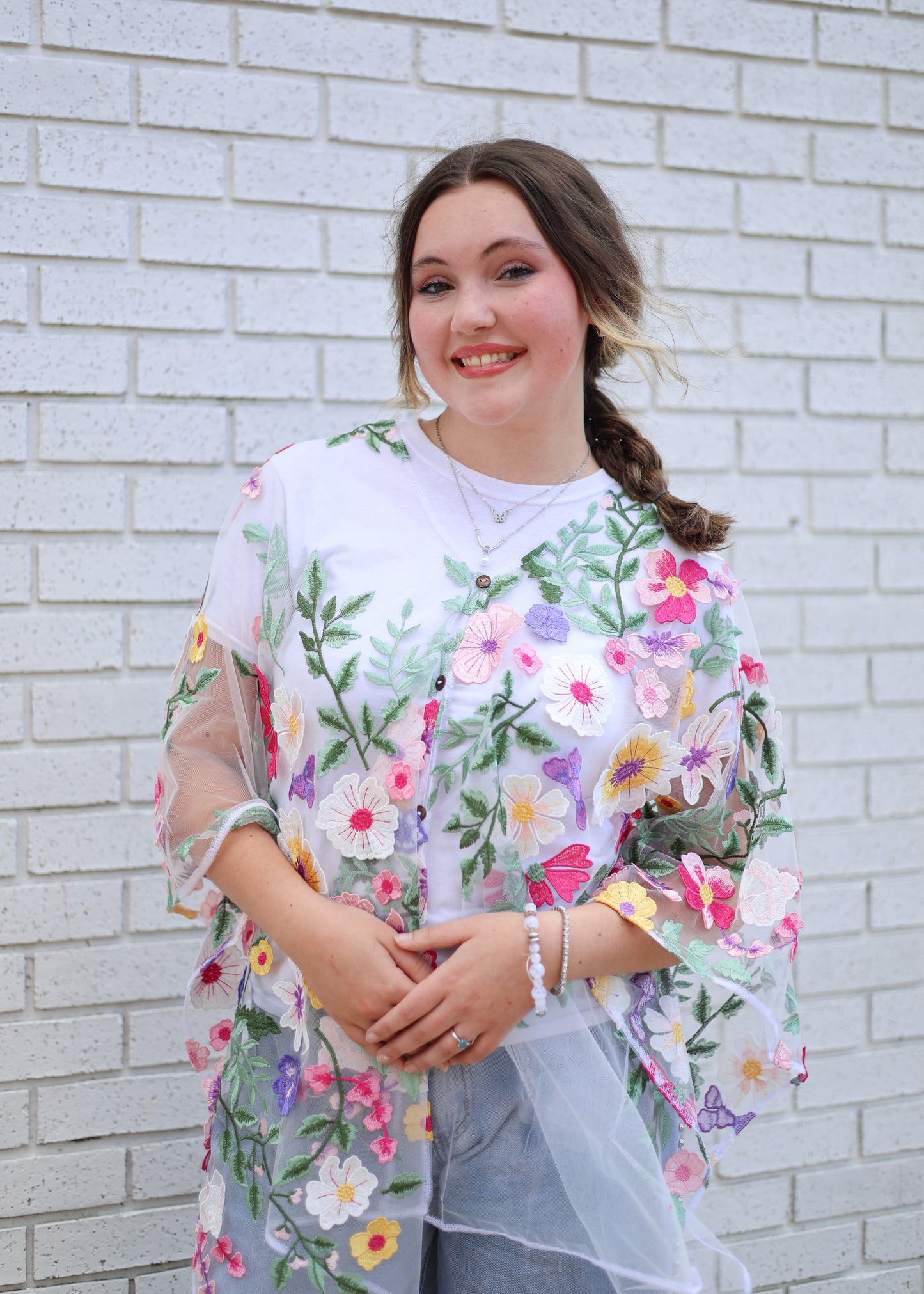 DIVINE 7-WAY SCARF - WHITE/MULTI FLORAL