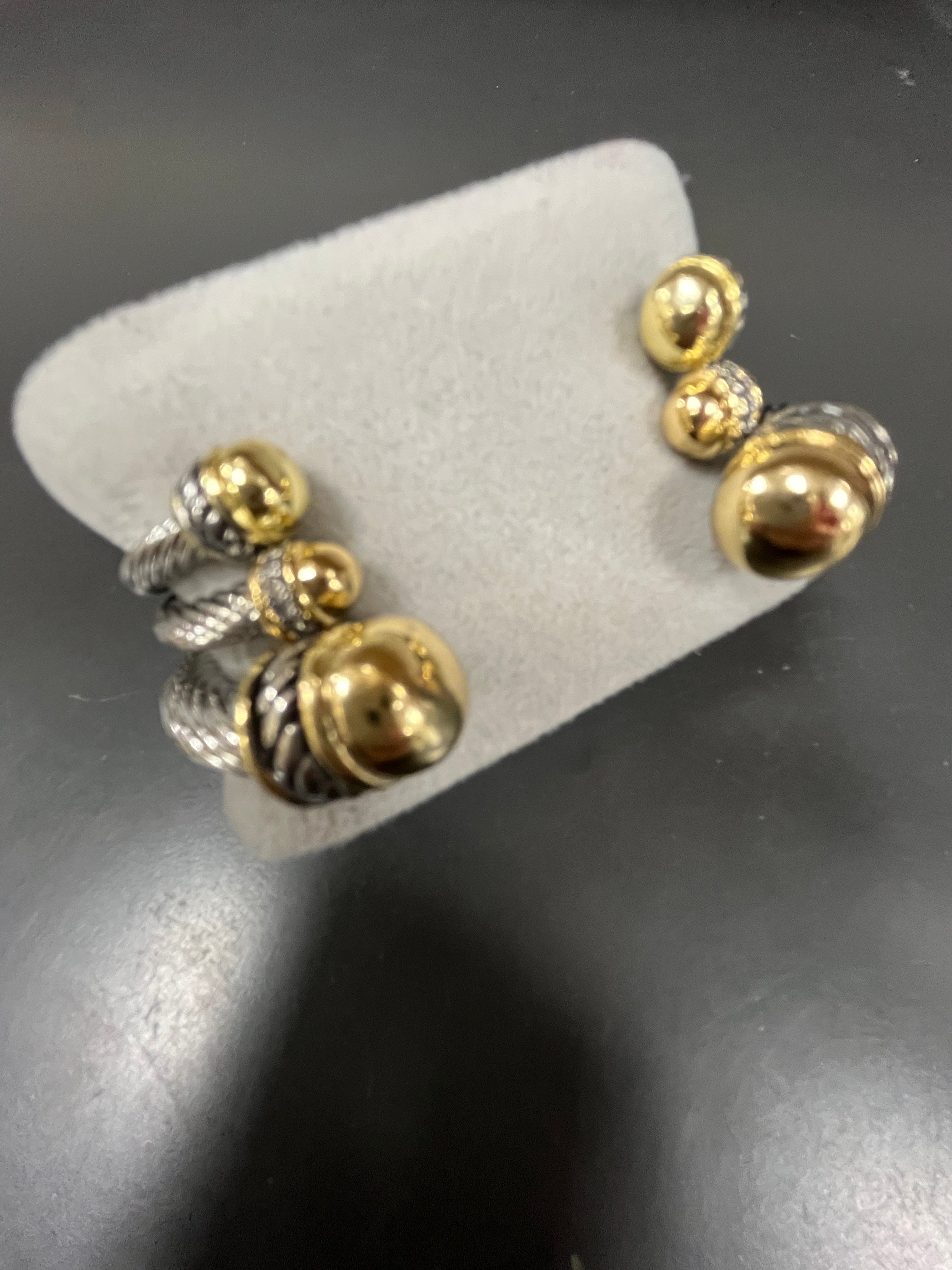 SILVER CABLE BRACELET WITH GOLD END CAPS