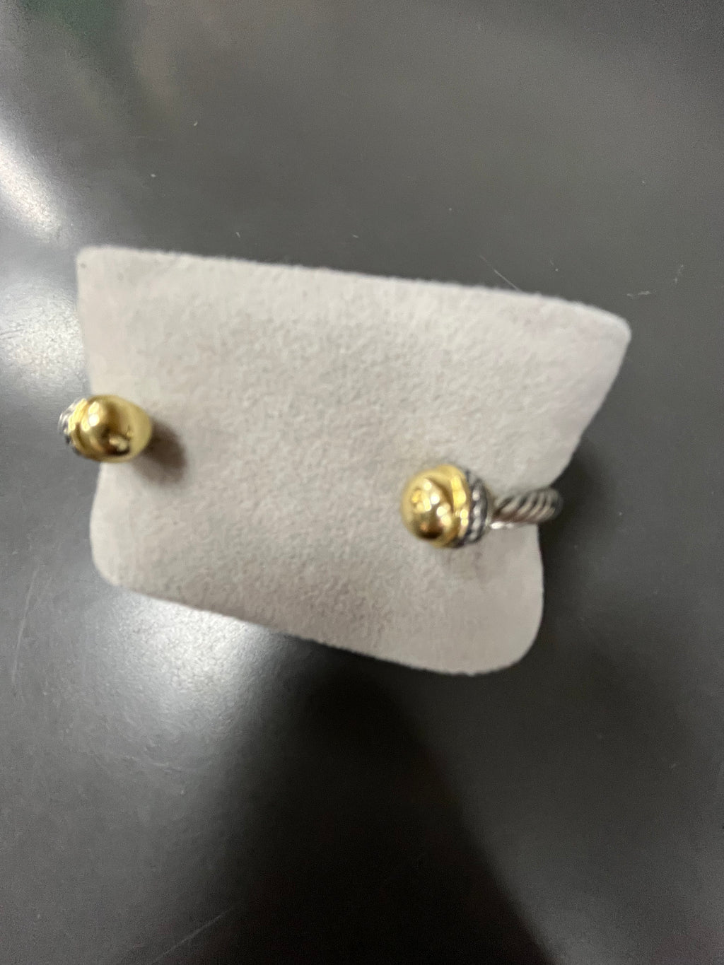 SILVER CABLE BRACELET WITH GOLD END CAPS