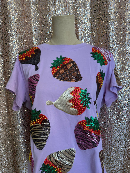 PURPLE CHOCOLATE COVERED STRAWBERRIES TEE