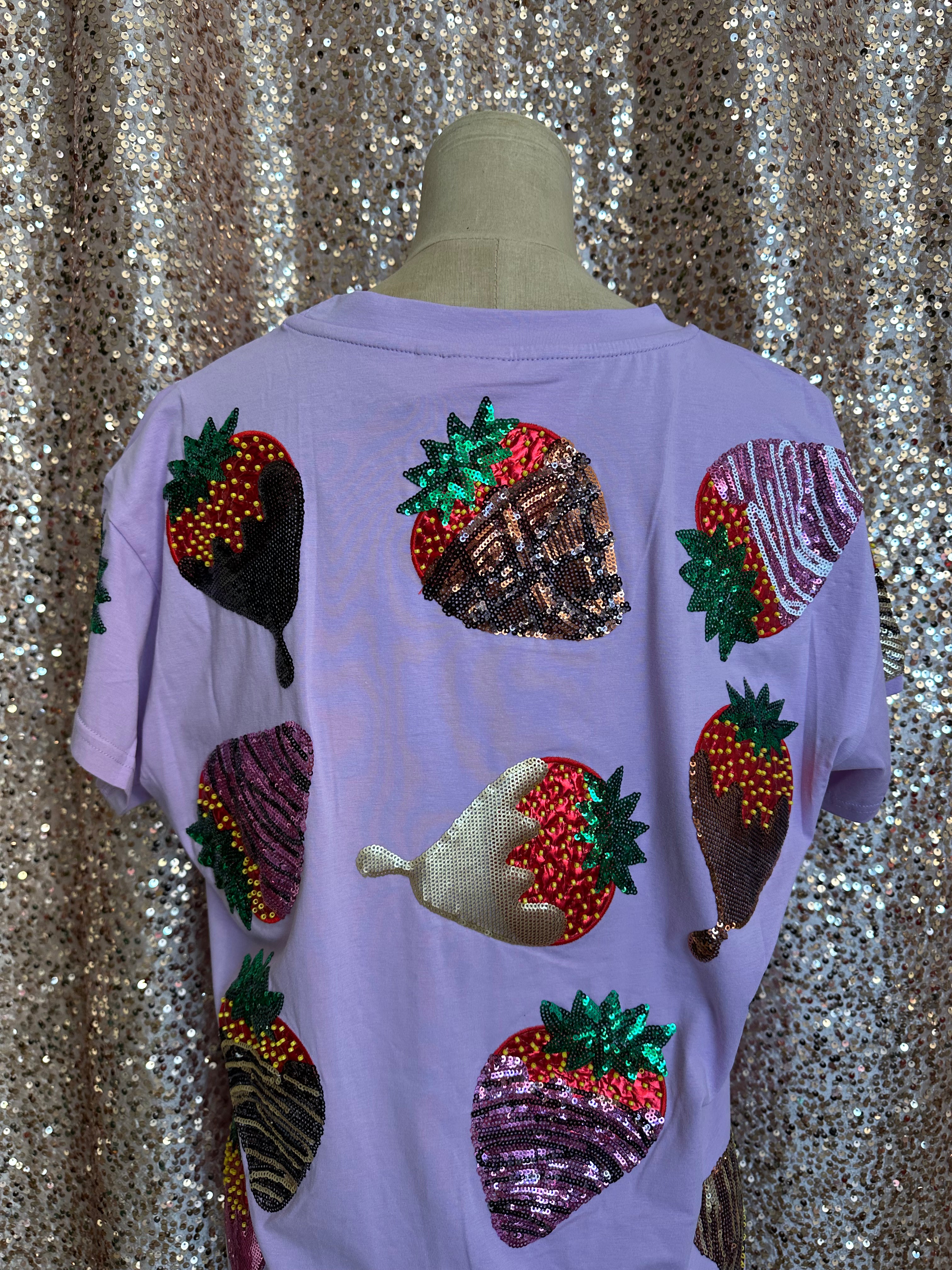 PURPLE CHOCOLATE COVERED STRAWBERRIES TEE