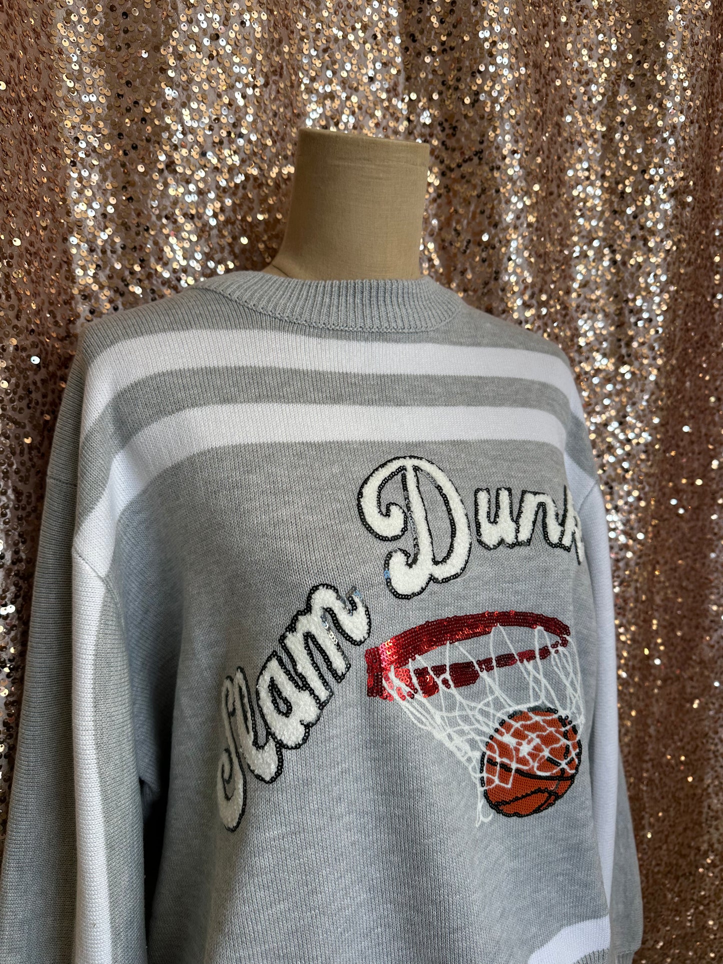 GREY/WHITE SLAM DUNK SWEATER