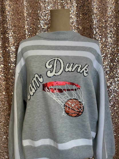 GREY/WHITE SLAM DUNK SWEATER