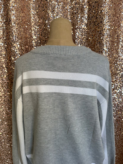 GREY/WHITE SLAM DUNK SWEATER