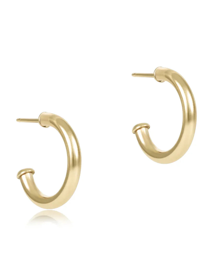 Round Gold 0.5" Post Hoop - 2mm - Smooth