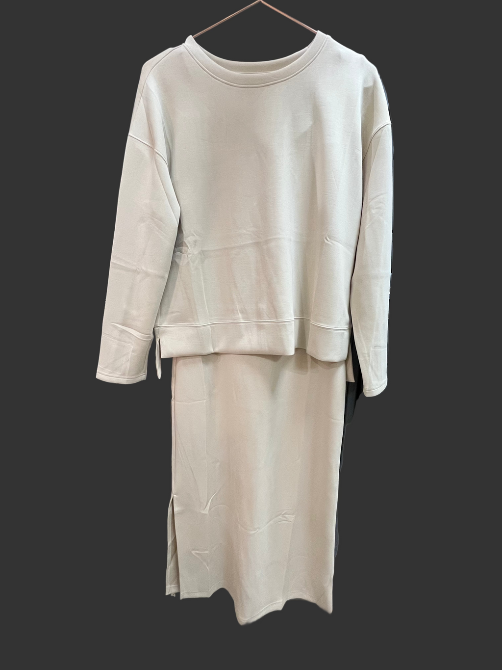 CREAM SOFT 2 PC SWEATSHIRT & DRESS SET