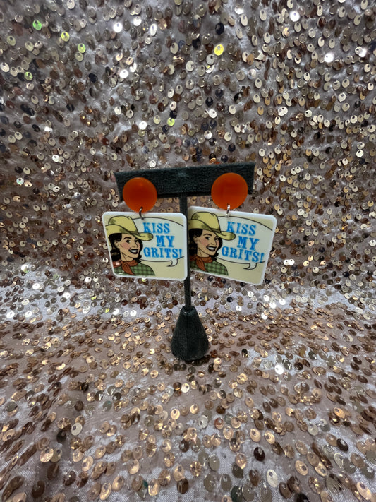 KISS MY GRITS EARRINGS