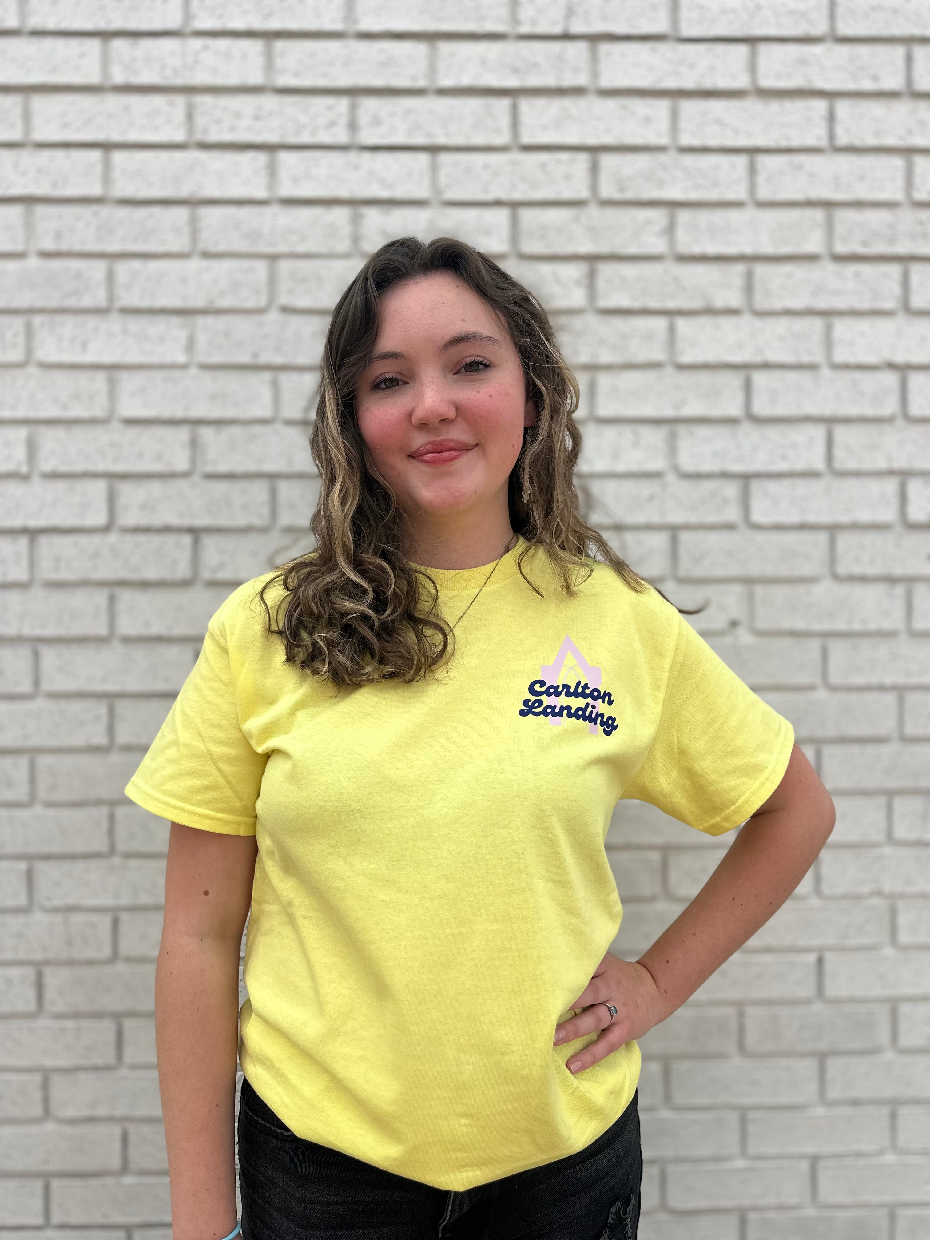 YELLOW CARLTON LANDING BEACH LADIES TSHIRT