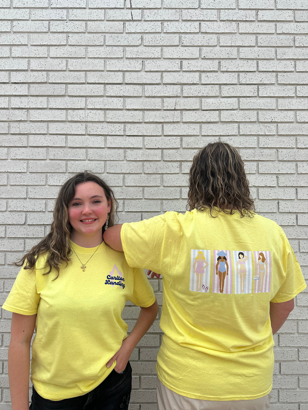 YELLOW CARLTON LANDING BEACH LADIES TSHIRT