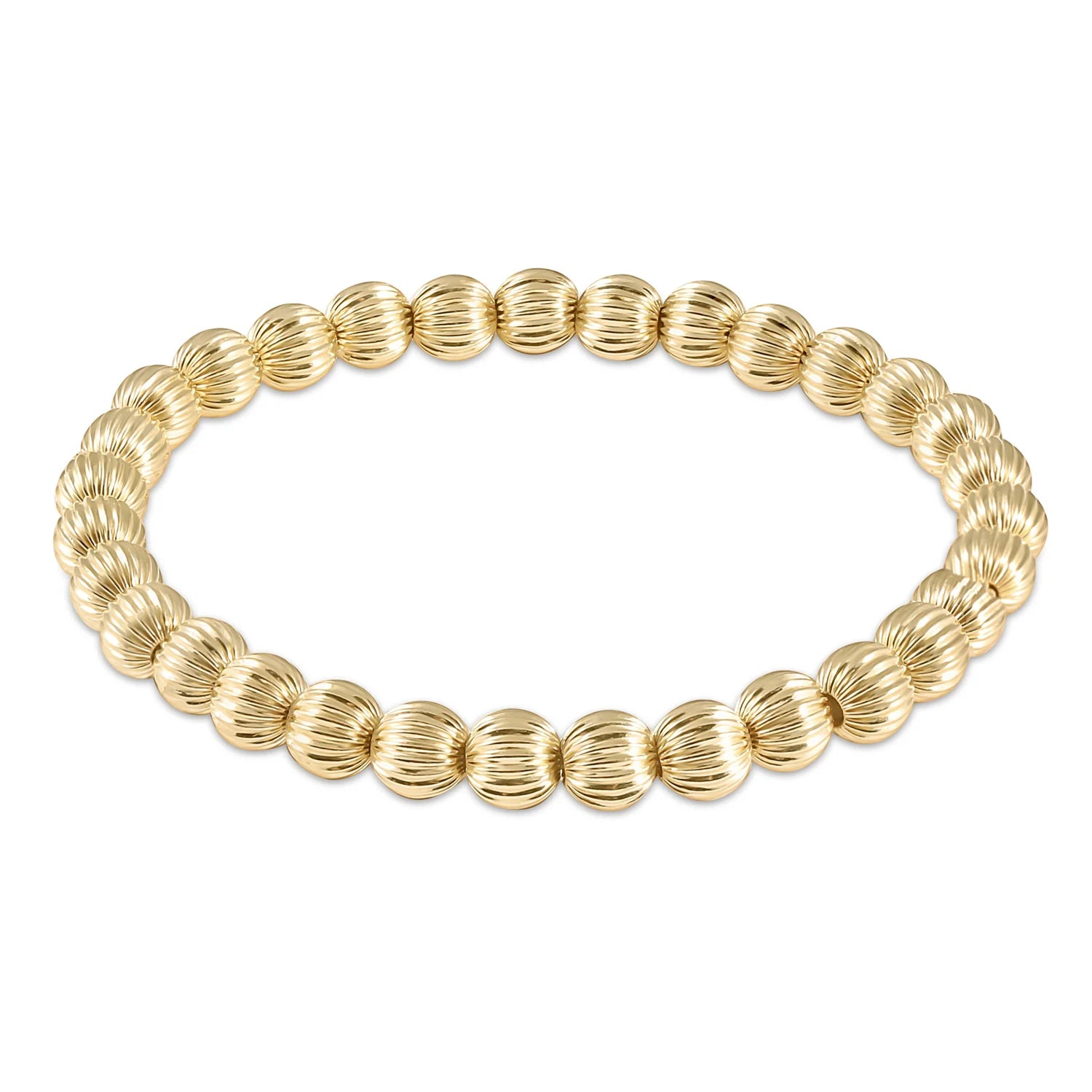 Dignity Grateful Pattern 6mm Bead Bracelet - Gold